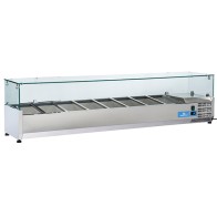 Vetrina portabacinelle refrigerata per incredienti 3 per bacinelle L. 1800 mm - Cap. 8 x GN1/3