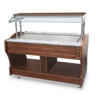 buffet neutro a isola con piano in inox, 4x GN 1/1, cappa non abbassabile
