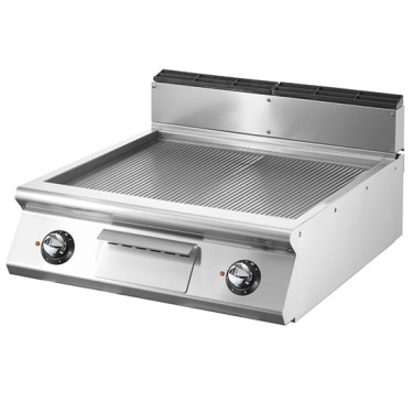 Fry-top elettrico professionale piastra rigata da banco