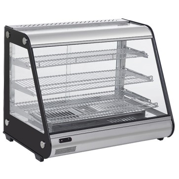 Espositore caldo, professionale vetri scorrevoli lato servizio cap.130 lt.bacinella estraibile umidificazione,aria