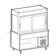 Elemento vetrina refrigerata con vasca refrigerata su vano a giorno, l=2000 mm, 5x GN 1/1.