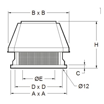 Estrattore da tetto centrifugo a 2 velocità, 4500 m³/h