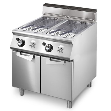 Cuocipasta gas, professionale 2 vasche capacità gn2/3, capacità 26+26 litri