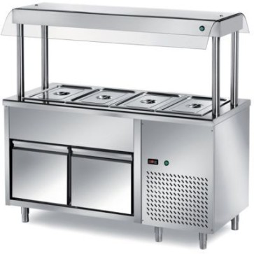 Elemento refrigerato isola centrale per insalate e antipasti, dim. mm. 2000x700x890h.