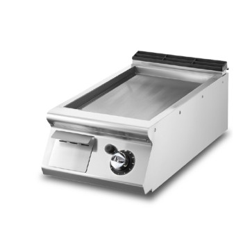 Fry-top gas versione top, piastra liscia cromata