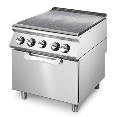 Tuttapiastra elettrica su forno elettrico statico GN 2/1, 4 zone di cottura