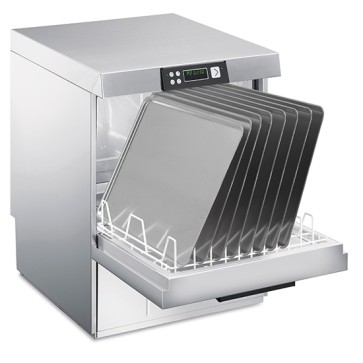 Lavastoviglie elettronica per teglie 60x40cm con pompa di scarico, max h=41,5 cm