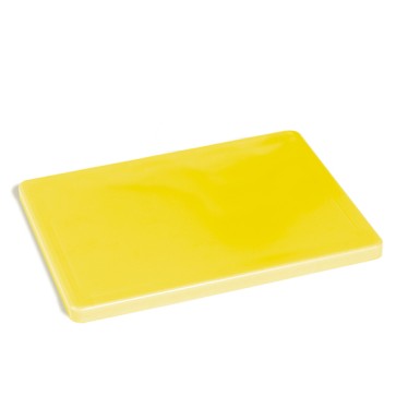 tagliere in giallo per pollame con canalina, 400x300 mm