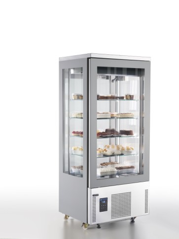 Vetrina refrigerata verticale ventilata con 5 ripiani quadrati in vetro, -15°/-25°C