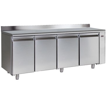 tavolo refrigerato remoto a 4 porte GN 1/1 con alzatina, -2°/+8°C