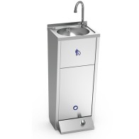 lavamani con comando a pedale e cestino