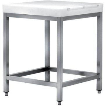 Ceppo macelleria in polietilene aliment.feritoia per coltelli - mm 700x600x900 h