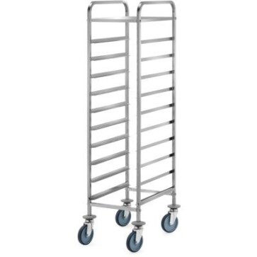 Carrello portavassoi con ripiano superiore e ringhierina