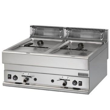 Friggitrice a gas Professionale 2 vasche capacità 8+8 lt.