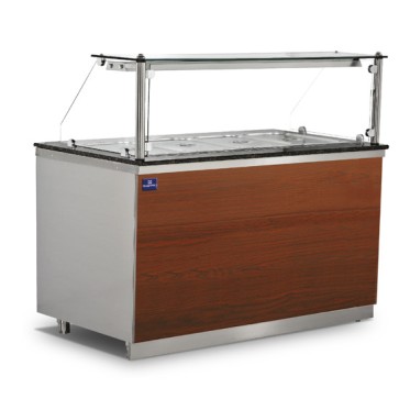 Banco bagnomaria con vetro retto, 4x GN 1/1