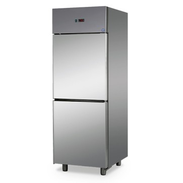 congelatore da 600 litri in inox a 2 porte, -18°/-22°C