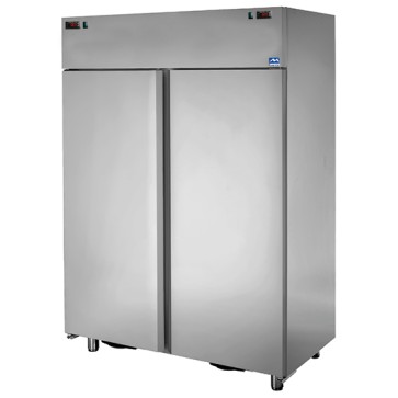 Armadio frigorifero professionale 2 vani 600+600 lt. tutto inox 2 temp., positiva/negativa 0°c/+10°c -18°c/-22°c