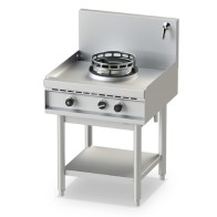 piano di cottura wok a gas con ripiano, 1 fuoco, 1 rubinetto acqua