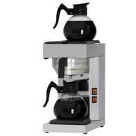 Macchina caffè professionale a filtro manuale, con 2 caraffe 2 lt. e 2 piastre riscaldanti 15 lt. ora