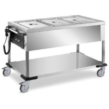 Carrello termico capacità 2x1/1 gn 200 h struttura e pann inox - bacinelle escluse - termostato meccanico