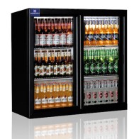 Vetrina refrigerata sottobanco back bar per bottiglie con porte scorrevoli,doppio vetro+luce.temp.0°/+10°. 208 lt