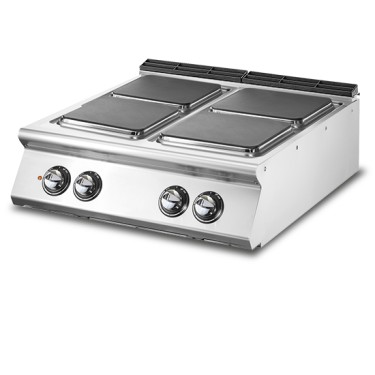 Cucina elettrica, versione top, 4 piastre quadre in ghisa