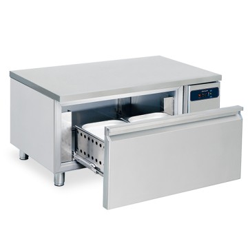 base refrigerata con 1 cassetti GN 2/1 per apparecchiature di cottura, l=1200 mm