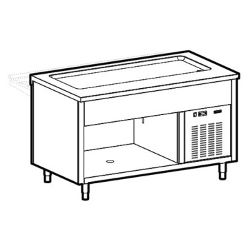 Elemento piano refrigerato su vano a giorno, l=1200 mm, 3x GN 1/1.