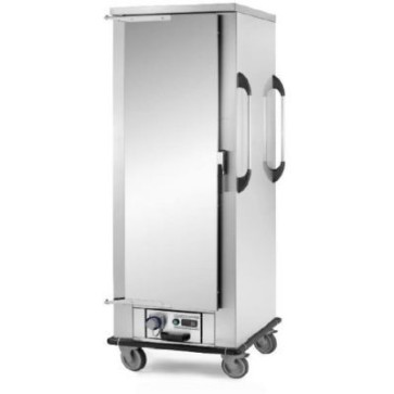 Carrello portabacinelle struttura coibentata inox mm 770x750x1560 h cap 14 bacinelle gn1/1 riscaldati a 1 anta