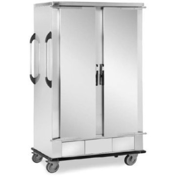 Carrello portavassoi cap.24 vassoi gn-en- mm 1320x750x2000 h con 2 ante- struttura acc inox