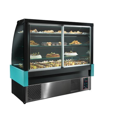 Espositore professionale refrigerato per pasticceria / gastronomia, con 3 ripiani, 0 °C/+2 °C, l=1500 mm