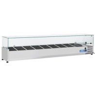 Vetrina portabacinelle refrigerata per incredienti 3 per bacinelle L. 2000 mm - Cap. 10x GN1/4