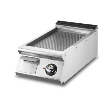 Fry-top elettrico versione top, piastra rigata