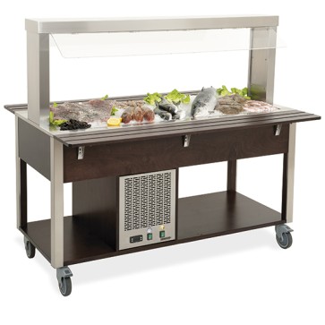 Buffet freddo su ruote con refrigerazione statica, +4°/+10°C, 5x GN 1/1