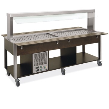 Buffet combi caldo bagnomaria e freddo 2x gn 1/1 temp.+60/+90 °c e 2x gn 1/1 temp. +4 °c/+10 °c