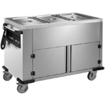 Carrello termico cap.4x1/1gn, vasca in 4 scomparti a 4 temp., mm 1580x700x900 h
