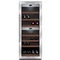 Espositore refrigerato professionale per vini ventilato 2 vani capacità 38 bottiglie 0,7 lt. temp. +5 °c/+22 °c