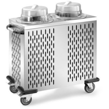 Distributore piatti refrigerabile, n.2 colonne regolabili, capacità 100/120 piatti, diam. piatti 28/32 cm.