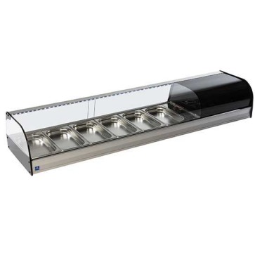 Vetrinetta tapas refrigerata, 6x GN1/3 altezza 40 mm.