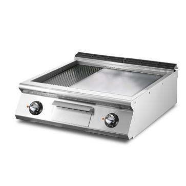 Fry-top elettrico versione top, piastra 2/3 liscia e 1/3 rigata
