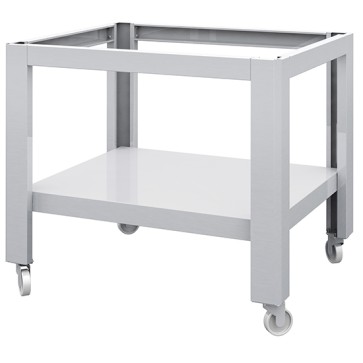 Base aperta in inox con ripiano e ruote per forno pizza CAB0120