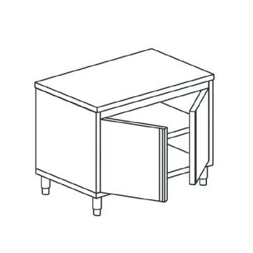 Tavolo armadiato neutro con una porta battente, senza alzatina, 600x700 mm