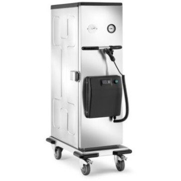 Carrello thermobox versione riscaldata con porta a battente, 0/+90°c, 900w, capacità 11xgn1/1 h40mm oppure 5xgn1/1 h100mm + 1xgn1/1 h40mm oppure 2xgn1/1 h200mm + 3xgn1/1 h40mm. passo mm.55.