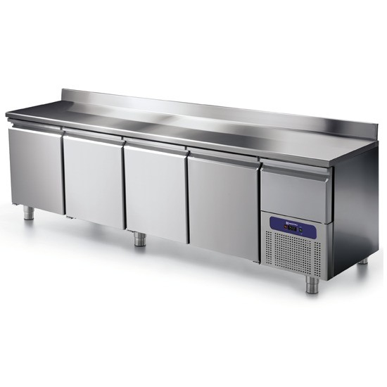 Tavoli refrigerati profondità 700 mm con alzatina con cassetto refrigerato su vano motore