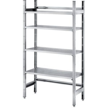 Scaffale a gancio a 4 ripiani grigliati mm 800x500x2000 h