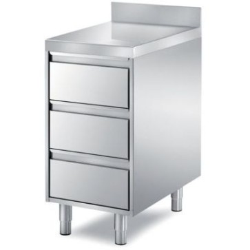 Cassettiera a 3 cassetti mm 450x700x850 h angolo ragg. su 1 fronte h 60 + alzatina