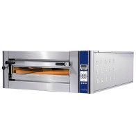 Robusto forno elettrico con facciata e camera di cottura in acciaio inox