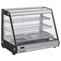 Espositore caldo, professionale vetri scorrevoli lato servizio cap.130 lt.bacinella estraibile umidificazione,aria