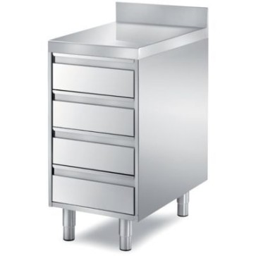 Cassettiera a 4 cassetti mm 550x700x850 h angolo ragg. su 1 fronte h 60 + alzatina