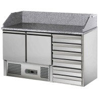 Banco per pizzeria 2 porte GN 1/1, 6 cassetti EN.